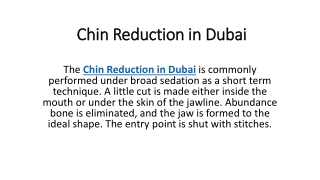 Chin Reduction in Dubai