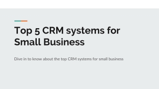 Top 5 CRM systems for Small Business