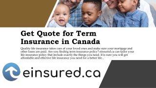 Get Quote for Term Insurance in Canada