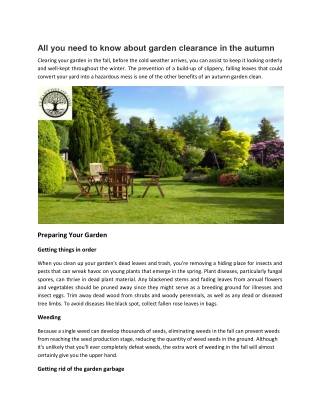 All you need to know about garden clearance in the autumn