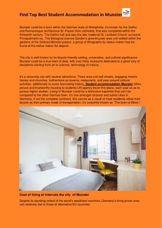 Find Top Best Student Accommodation in Munster