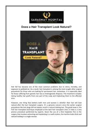 Does a Hair Transplant Look Natural?