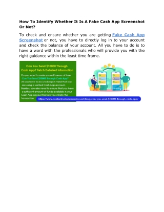 How To Identify Whether It Is A Fake Cash App Screenshot Or Not?