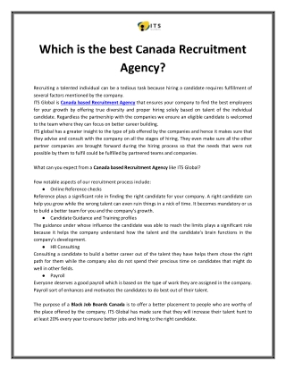 Canada Recruitment Agency