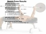 Bench Press Results