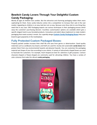 Bewitch Candy Lovers Through Your Delightful Custom Candy Packaging
