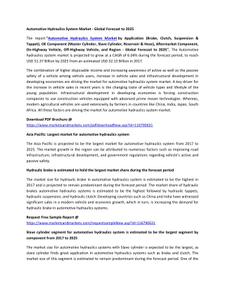 Automotive Hydraulics System Market - Global Forecast to 2025