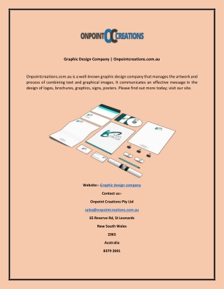 Graphic Design Company  Onpointcreations.com