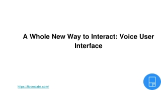 A Whole New Way to Interact: Voice User Interface