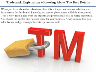 Trademark Registration – Knowing About The Best Details