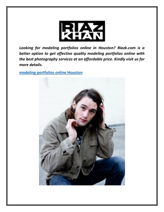 Modeling Portfolios Online Houston  Riazk.com