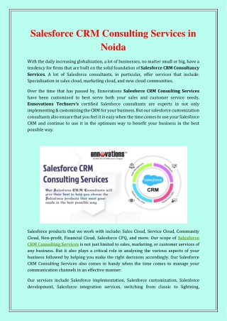Salesforce CRM Consulting Services in Noida