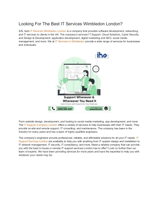 Looking For The Best IT Services Wimbledon London