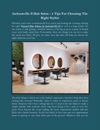 Jacksonville fl Hair Salon - 3 Tips For Choosing The Right Stylist