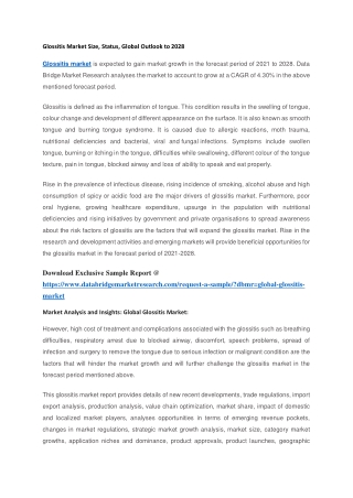 Glossitis Market Size, Status, Global Outlook to 2028