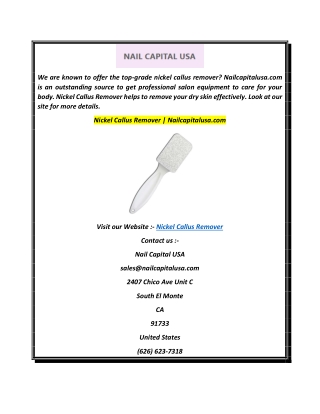 Nickel Callus Remover  Nailcapitalusa.com
