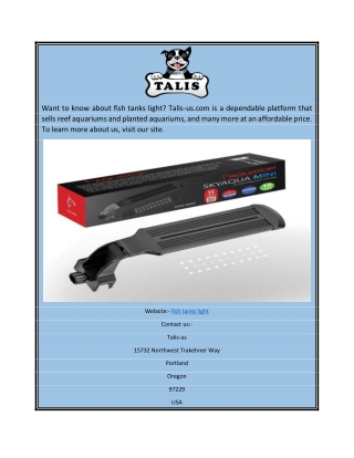 Fish Tanks Light | Talis-us.com
