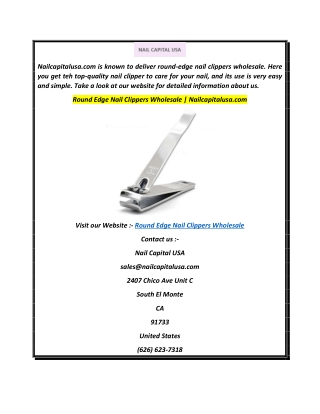 Round Edge Nail Clippers Wholesale  Nailcapitalusa.com