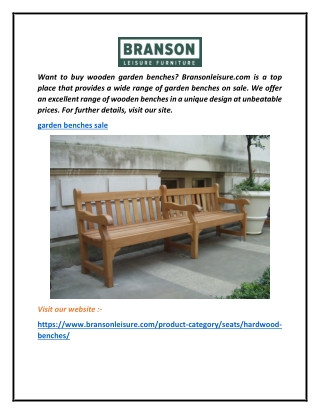 Garden Benches Sale  Bransonleisure.com