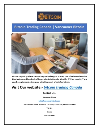 Bitcoin Trading Canada | Vancouver Bitcoin
