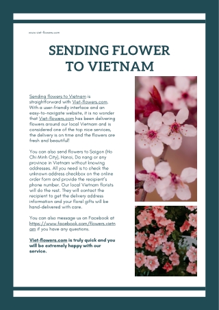 Sending Flower To Vietnam