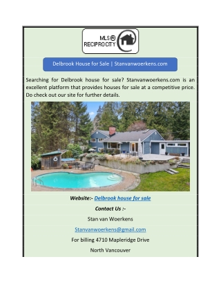 Delbrook House for Sale Stanvanwoerkens.com