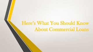 Here’s What You Should Know About Commercial Loans