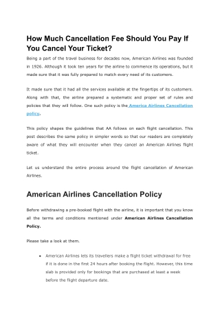How Much Cancellation Fee Should You Pay If You Cancel Your Ticket?
