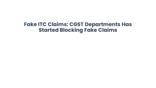 Fake ITC Claims