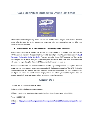 GATE Electronics Engineering Online Test Series