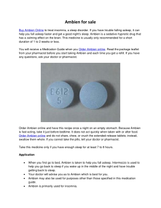 ambien for sale