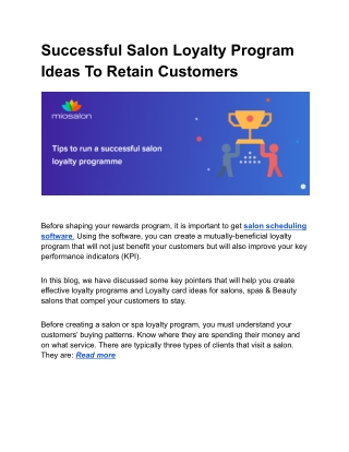 Successful Salon Loyalty Program Ideas To Retain Customers