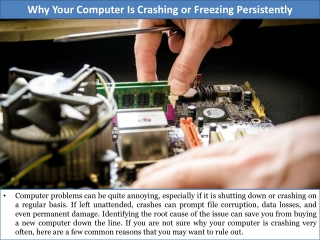 Why Your Computer Is Crashing or Freezing Persistently