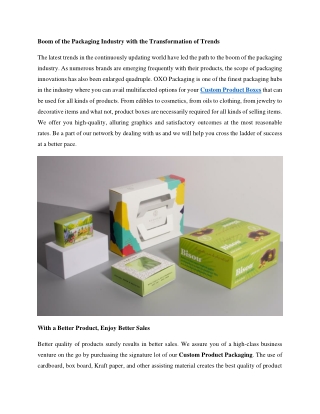 Custom Product Boxes