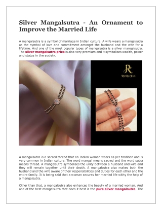 Silver Mangalsutra