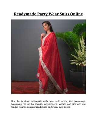 Readymade Party Wear Suits Online