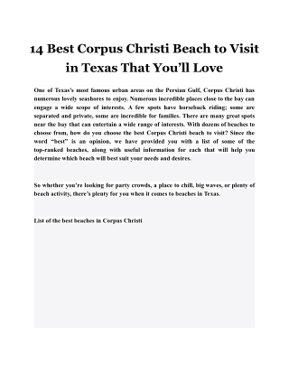 14 Best Corpus Christi Beach to Visit in Texas That You’ll Love