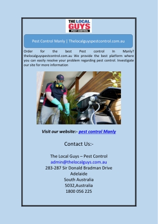 Pest Control Manly | Thelocalguyspestcontrol.com.au