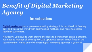 Benefit of Digital Marketing Agency