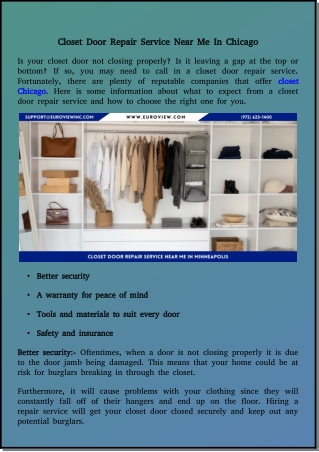 closet door repair service in chicago