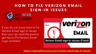 How to Fix Verizon Email sign-in issues