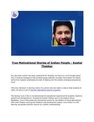 True Motivational Stories of Indian People by Byitsown