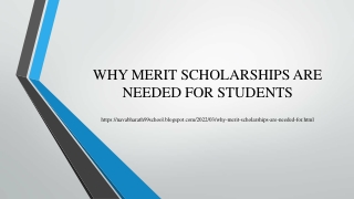 WHY MERIT SCHOLARSHIPS ARE NEEDED FOR STUDENTS