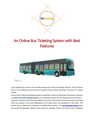 Online Bus Ticketing System