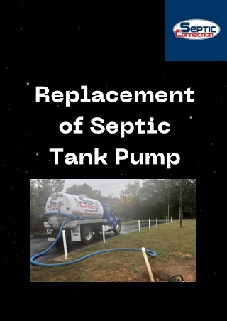 Replacement of Septic Tank Pump