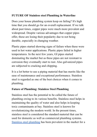 THE FUTURE OF WATERLINE- SS PLUMBING (1)