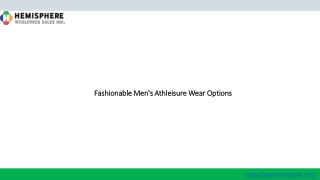 Fashionable Men's Athleisure Wear Options