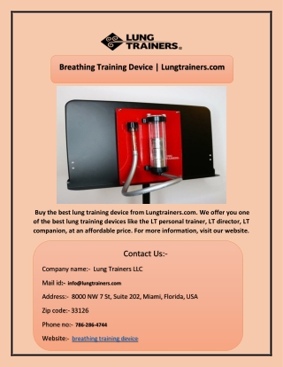 Breathing Training Device | Lungtrainers.com