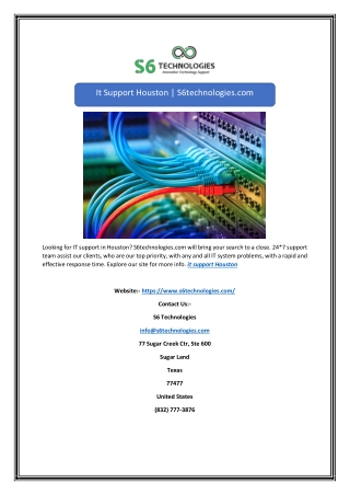 It Support Houston | S6technologies.com