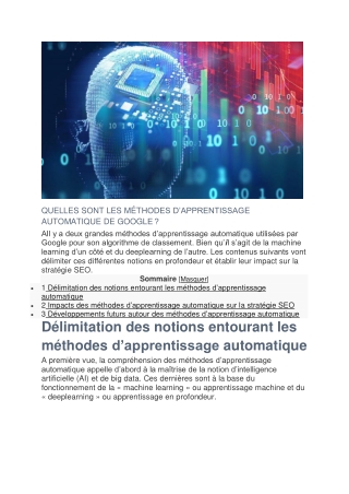 Les bonnes façons d'apprentissage automatique de Goolge.